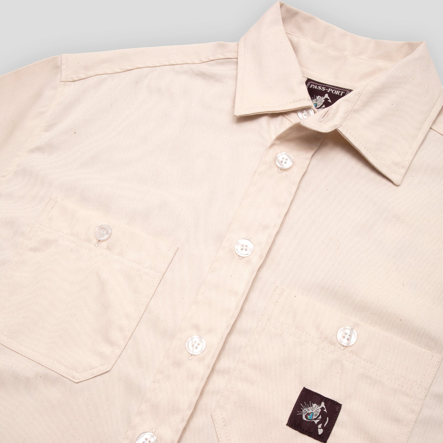 Pass~Port Australian Manufactured Short Sleeve Work Shirt - Natural