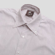Pass~Port Australian Manufactured Oxford Shirt - Russet Brown Stripe