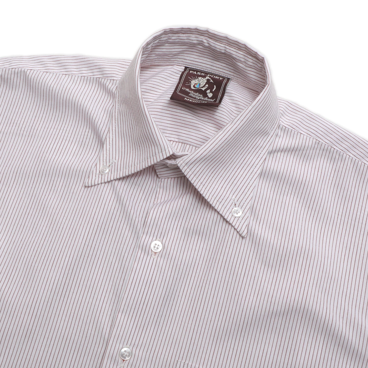 Pass~Port Australian Manufactured Oxford Shirt - Russet Brown Stripe