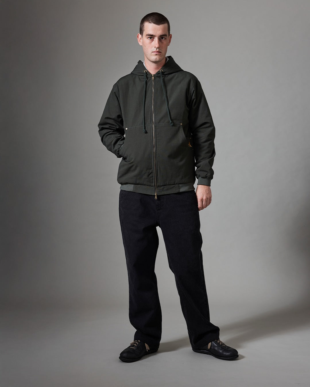Pass~Port Diggers Club Ripstop Zip Hood - Dark Green