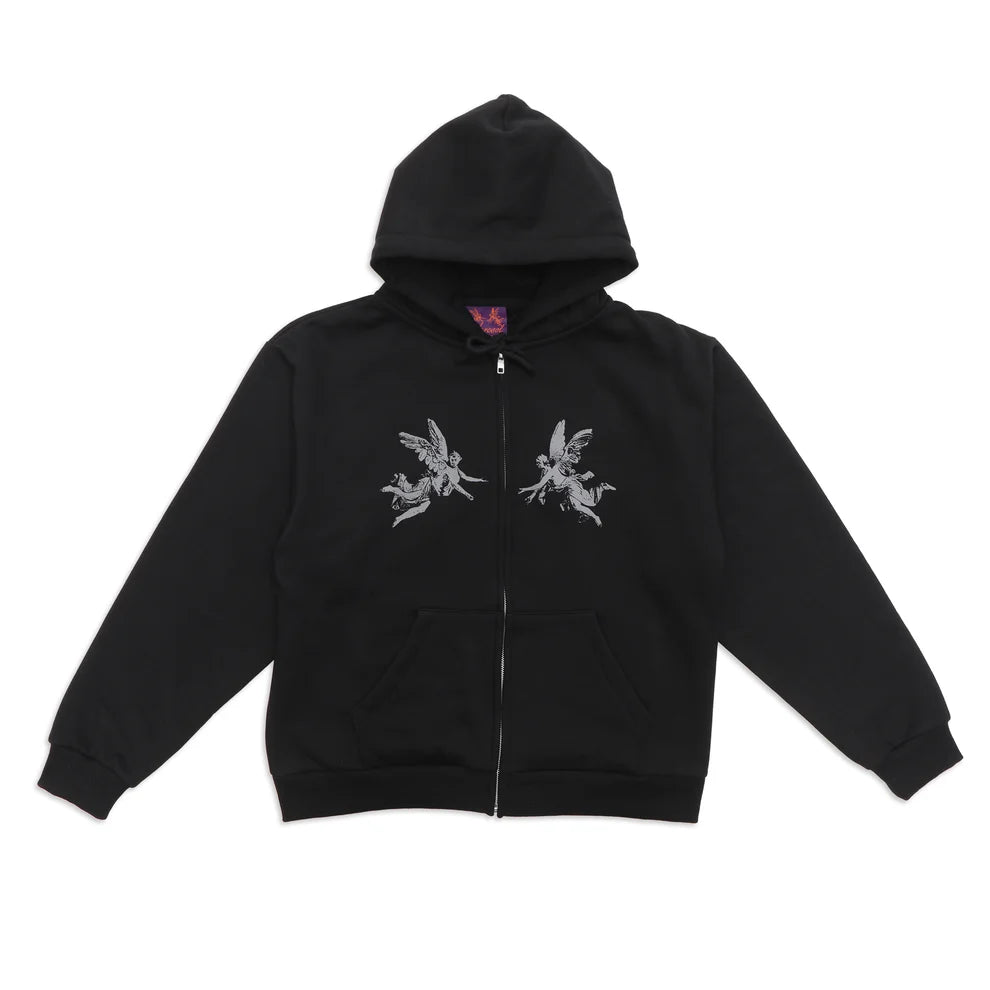 Aerosol Angel Zip Hoodie - Black