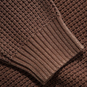 Butter Goods Distressed Waffle Knit Sweater - Washed Bark