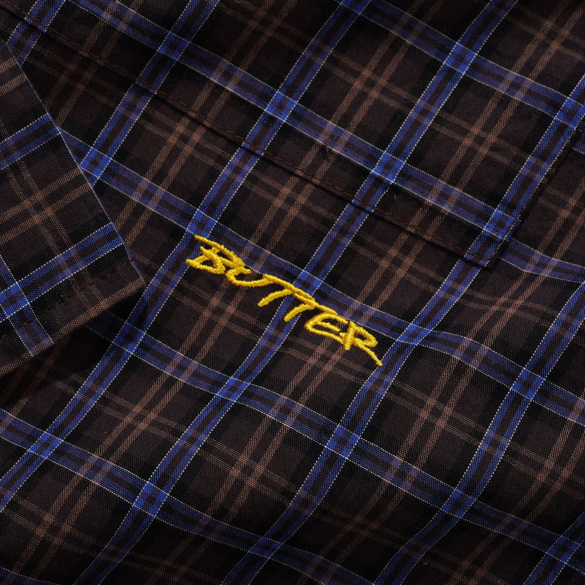 Butter Goods Plaid Shirt - Brown / Cobalt
