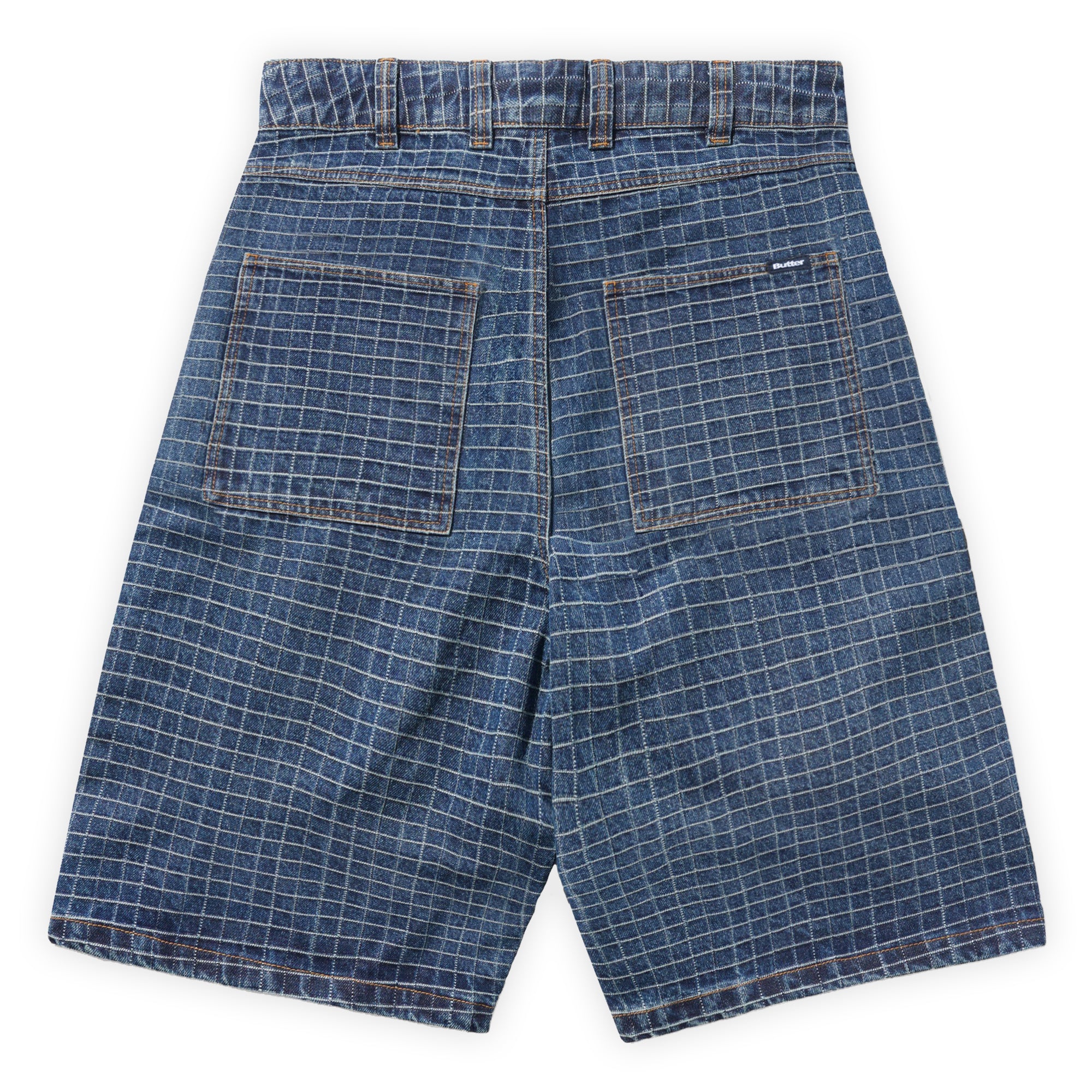 Butter Goods Big Grid Denim Shorts - Indigo