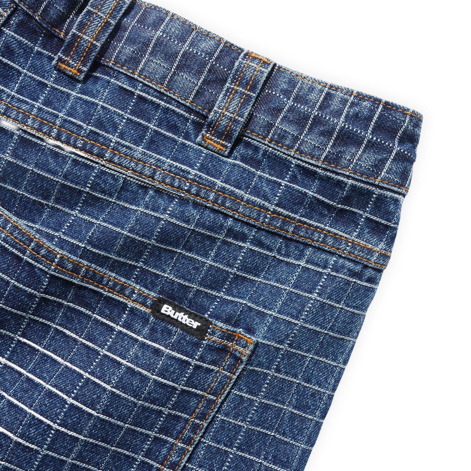 Butter Goods Big Grid Denim Shorts - Indigo