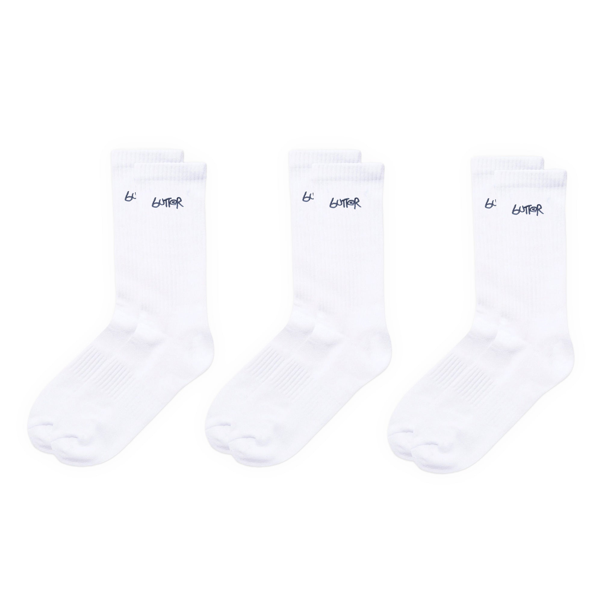 Butter Goods 3-Pack Basic Socks- White