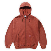 Butter Goods Bleach Waffle Zip-Thru Hood - Washed Rust