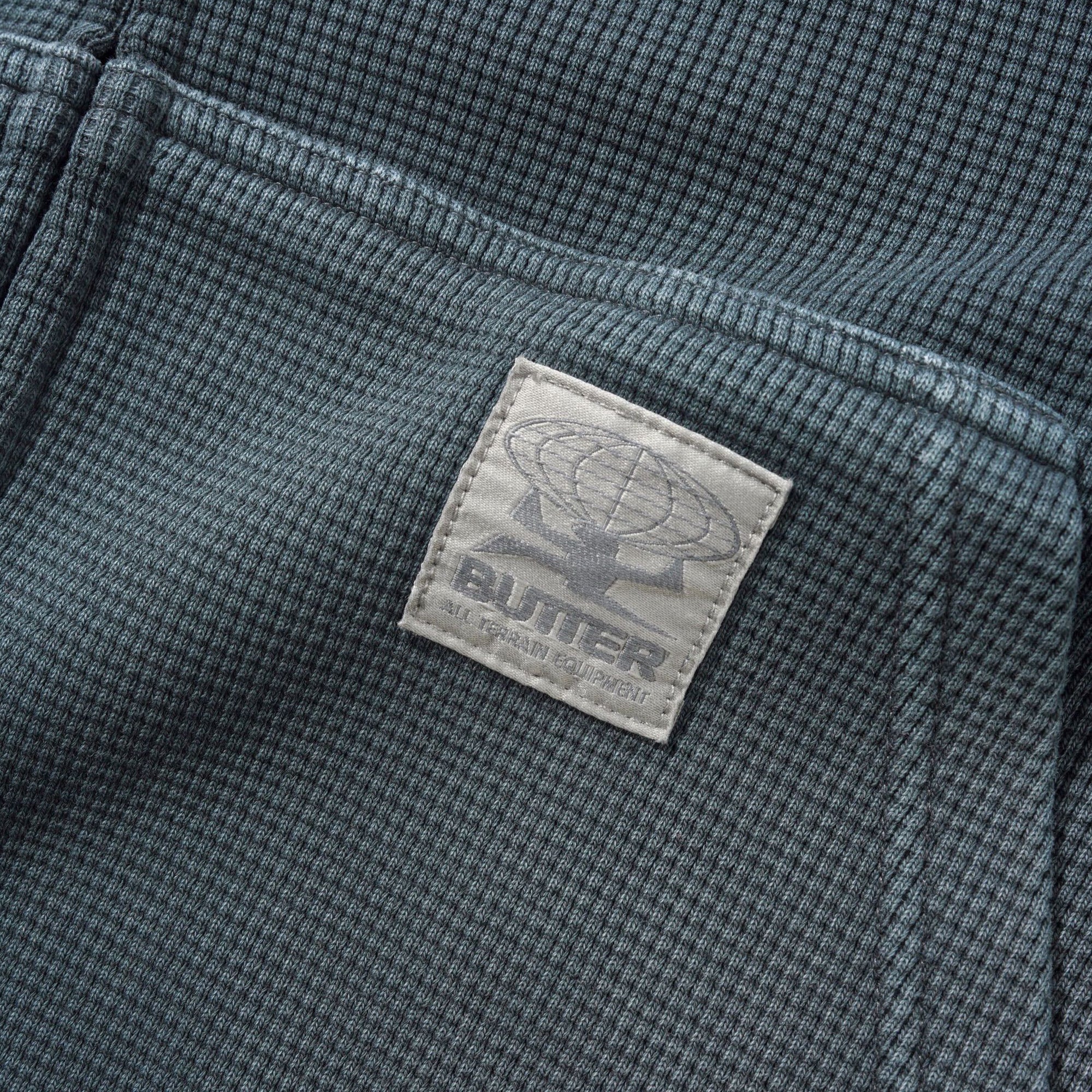 Butter Goods Faded Waffle Zip-Thru Hood - Washed Black