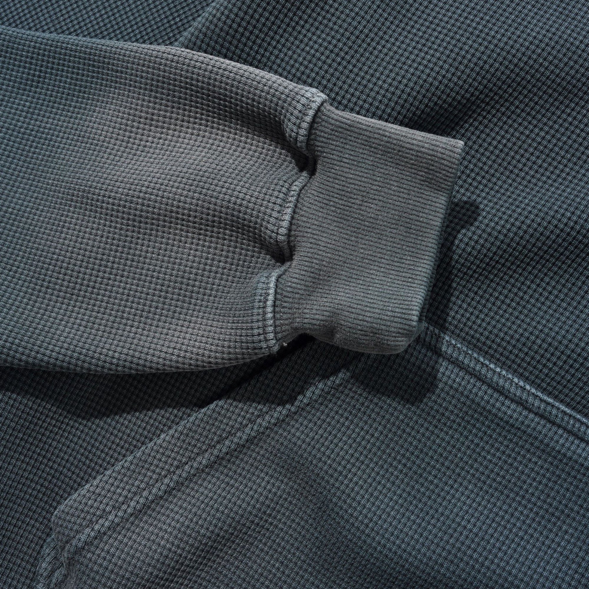 Butter Goods Faded Waffle Zip-Thru Hood - Washed Black