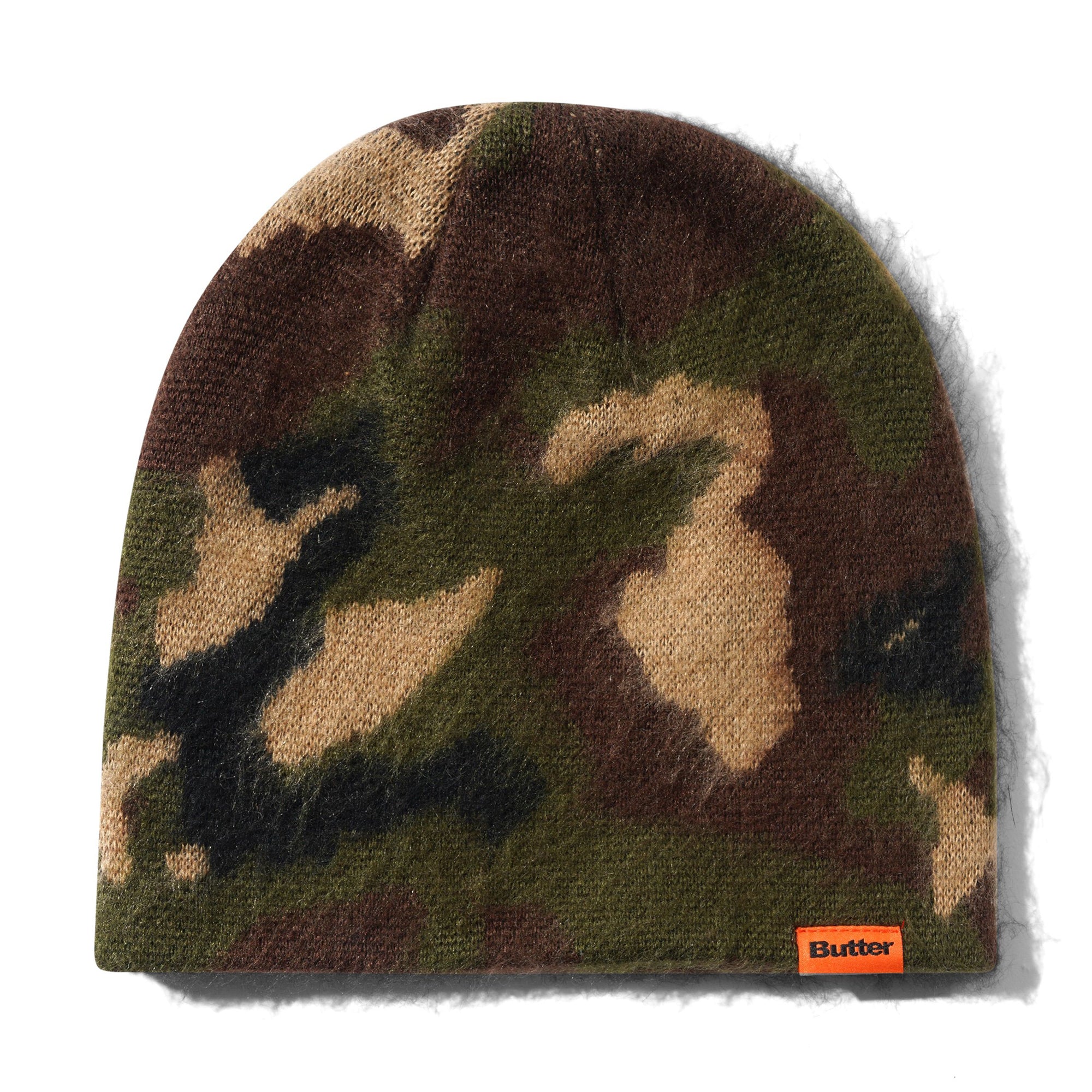 Butter Goods Mohair Skully Beanie - Woodland Camo