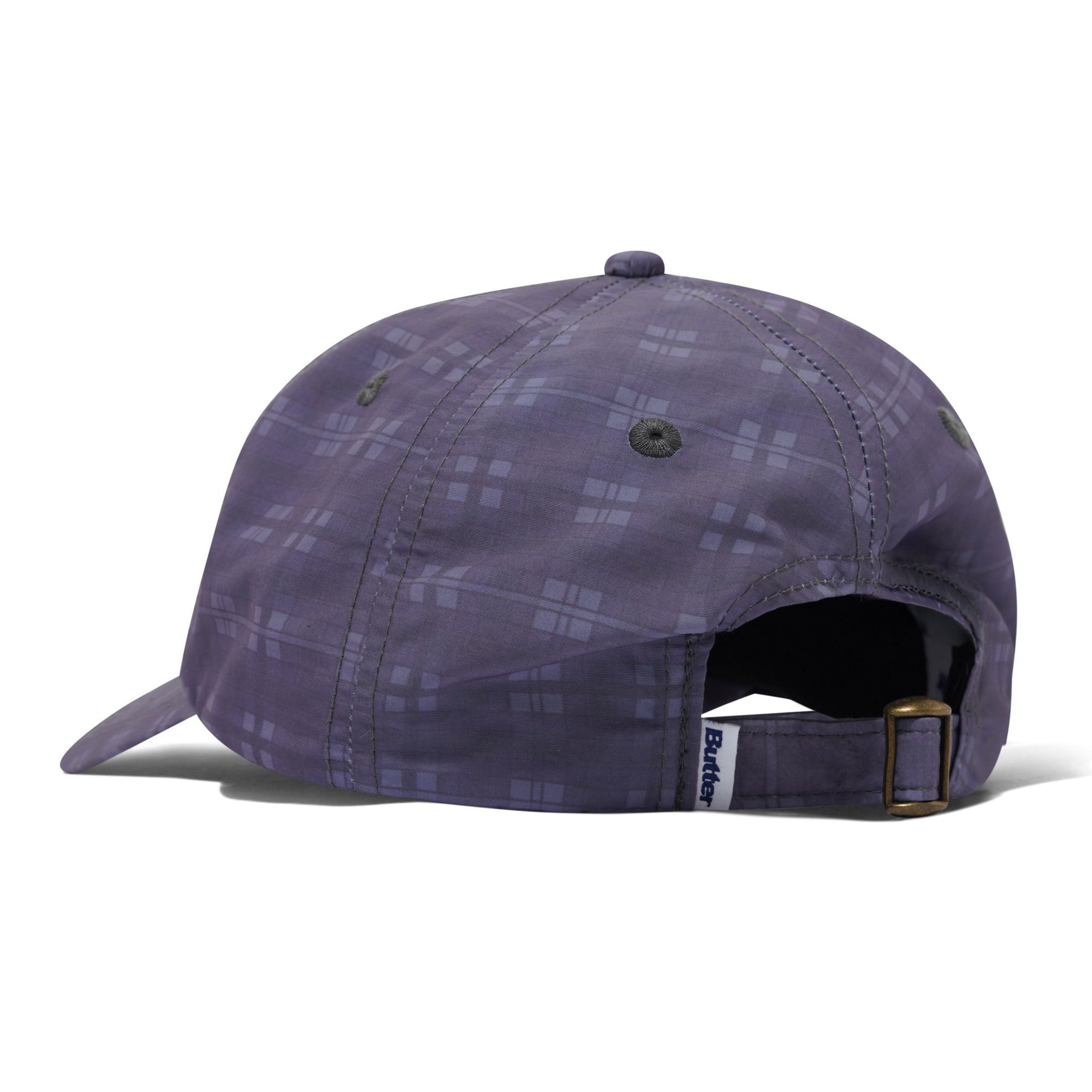 Butter Goods Plaid Terrain 6 Panel Cap - Slate