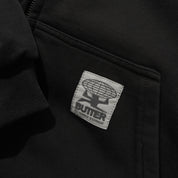 Butter Goods Reversible Waffle Zip-Thru Hood - Washed Black / Army