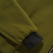 Butter Goods Reversible Waffle Zip-Thru Hood - Washed Black / Army