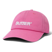 Butter Goods Rounded Logo 6 Panel Cap - Washed Pink