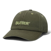 Butter Goods Rounded Logo 6 Panel Cap - Washed Army