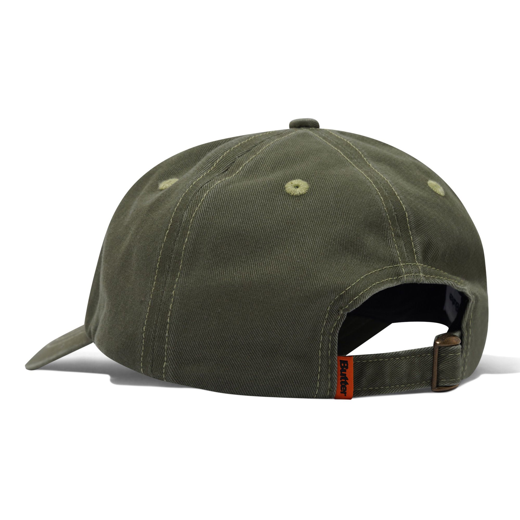 Butter Goods Rounded Logo 6 Panel Cap - Washed Army