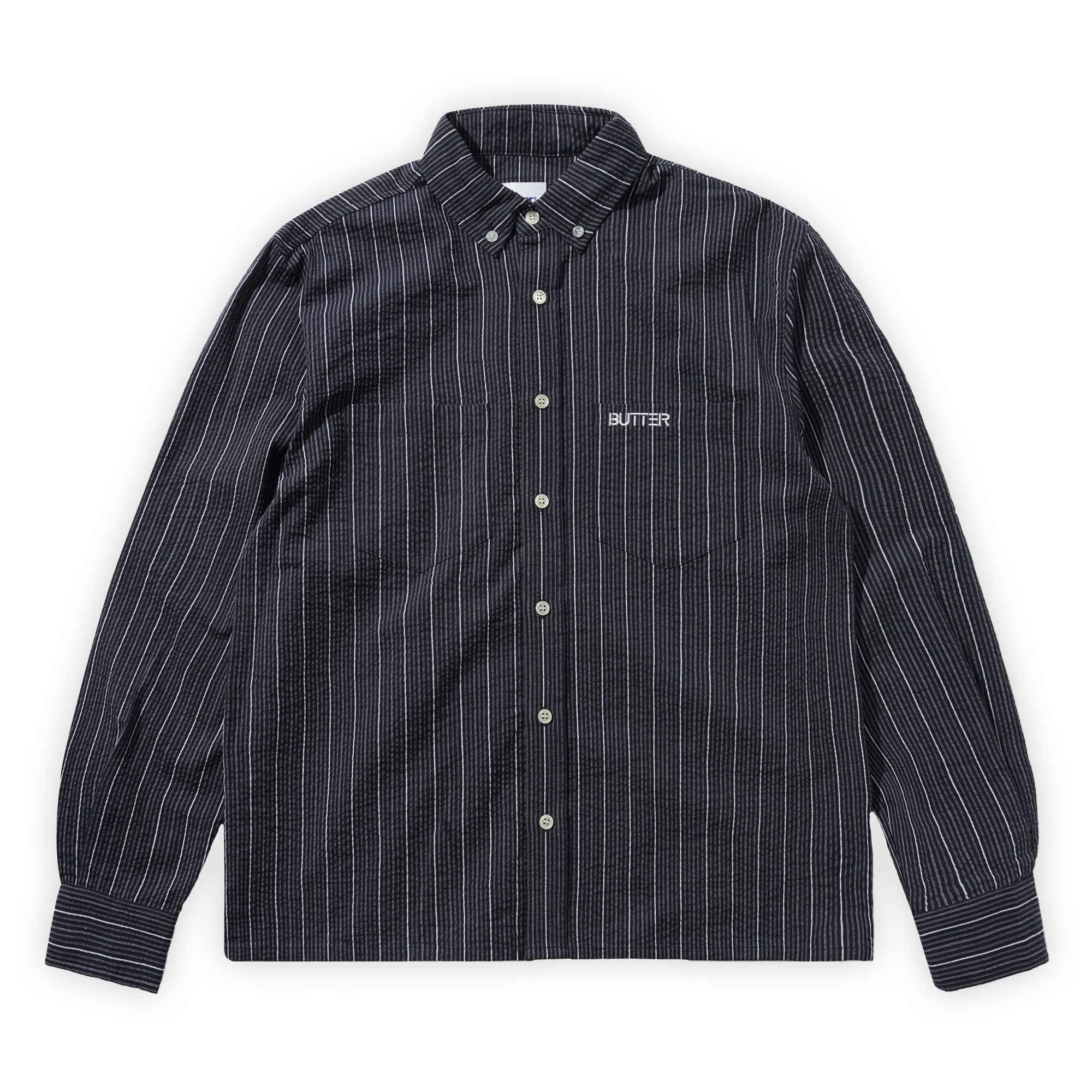 Butter Goods Seersucker Shirt - Navy