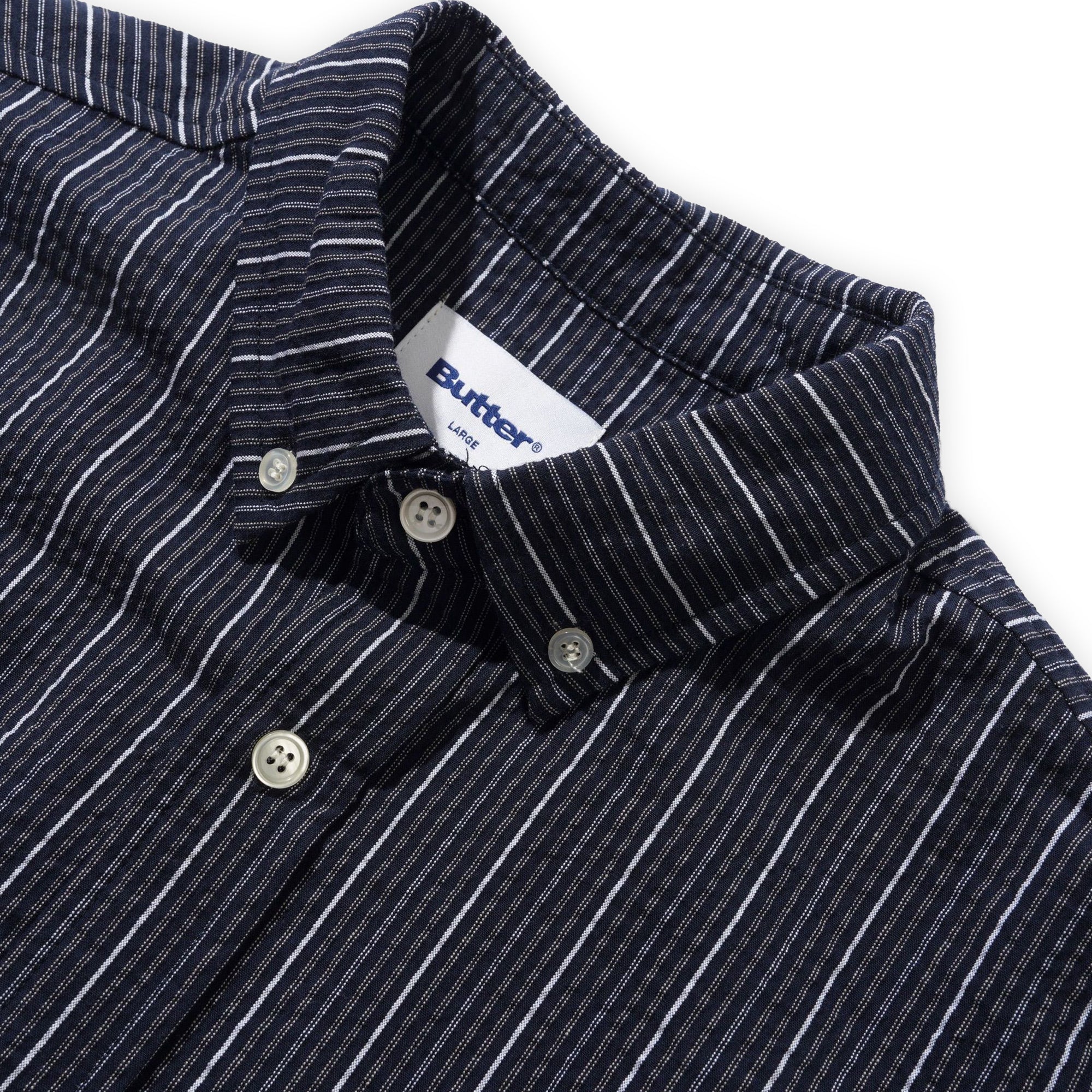 Butter Goods Seersucker Shirt - Navy