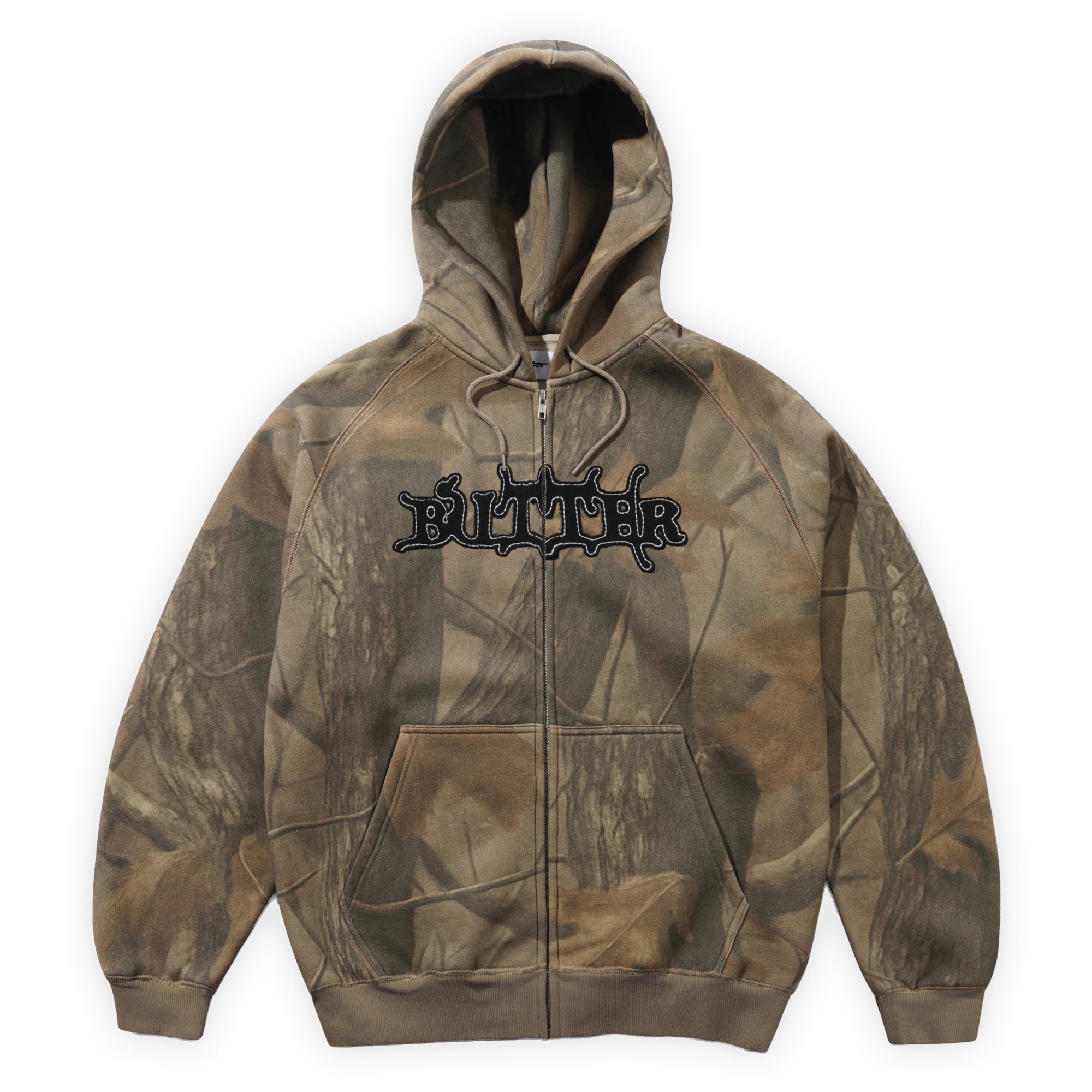 Butter Goods Serif Zip-Thru Hood - Forest Camo