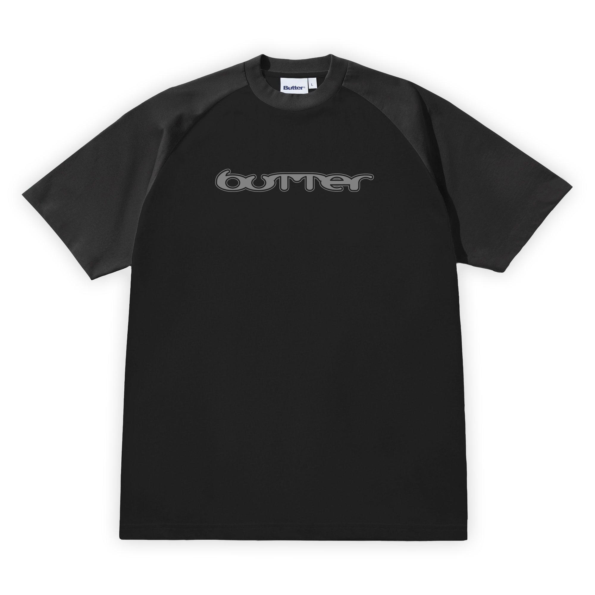 Butter Goods Witness Raglan Tee - Black / Dark Grey