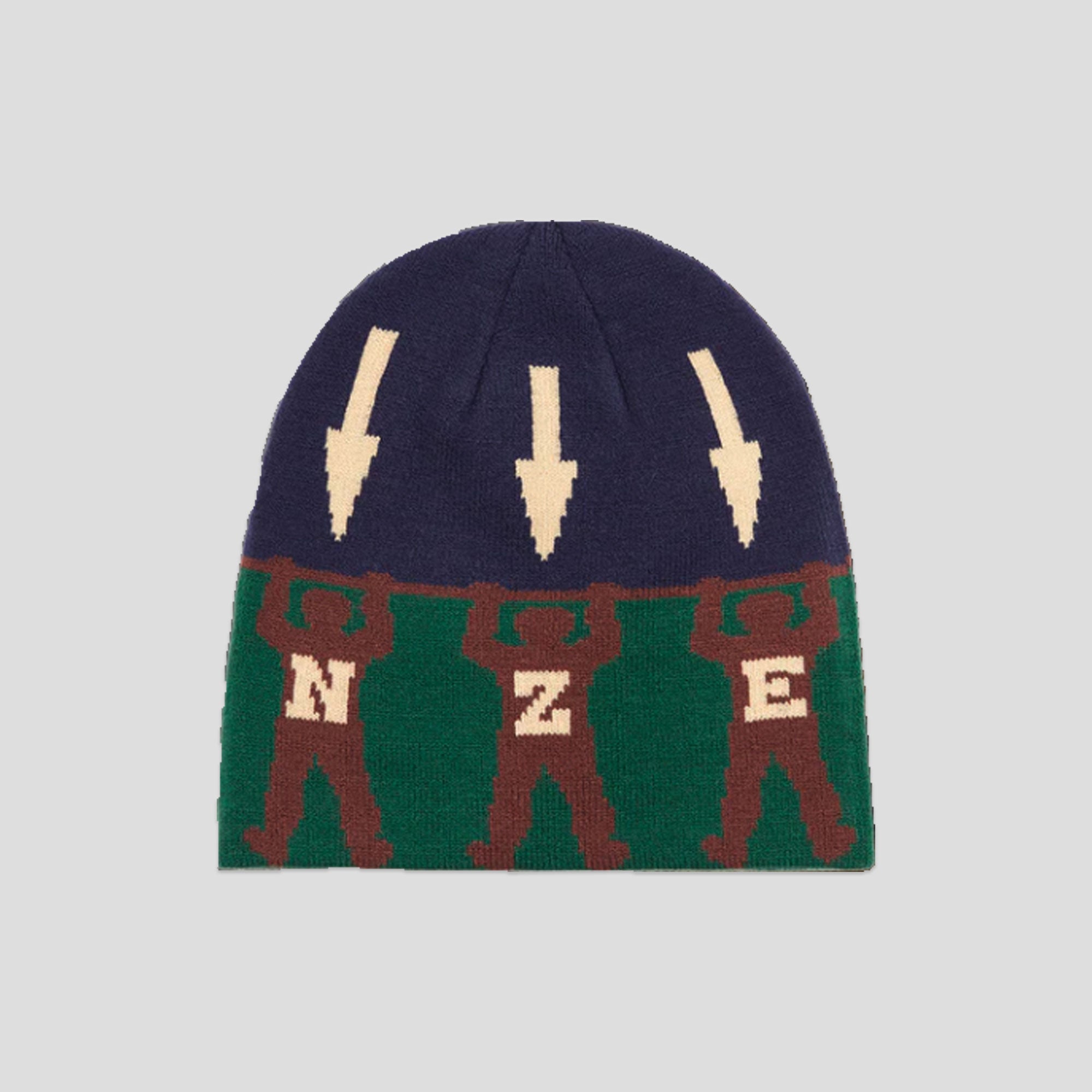 Bronze 56k Arrow Skull Beanie - Green