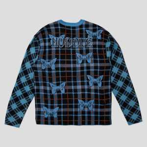 Hoddle Butterfly Plaid Knit - Blue / Black