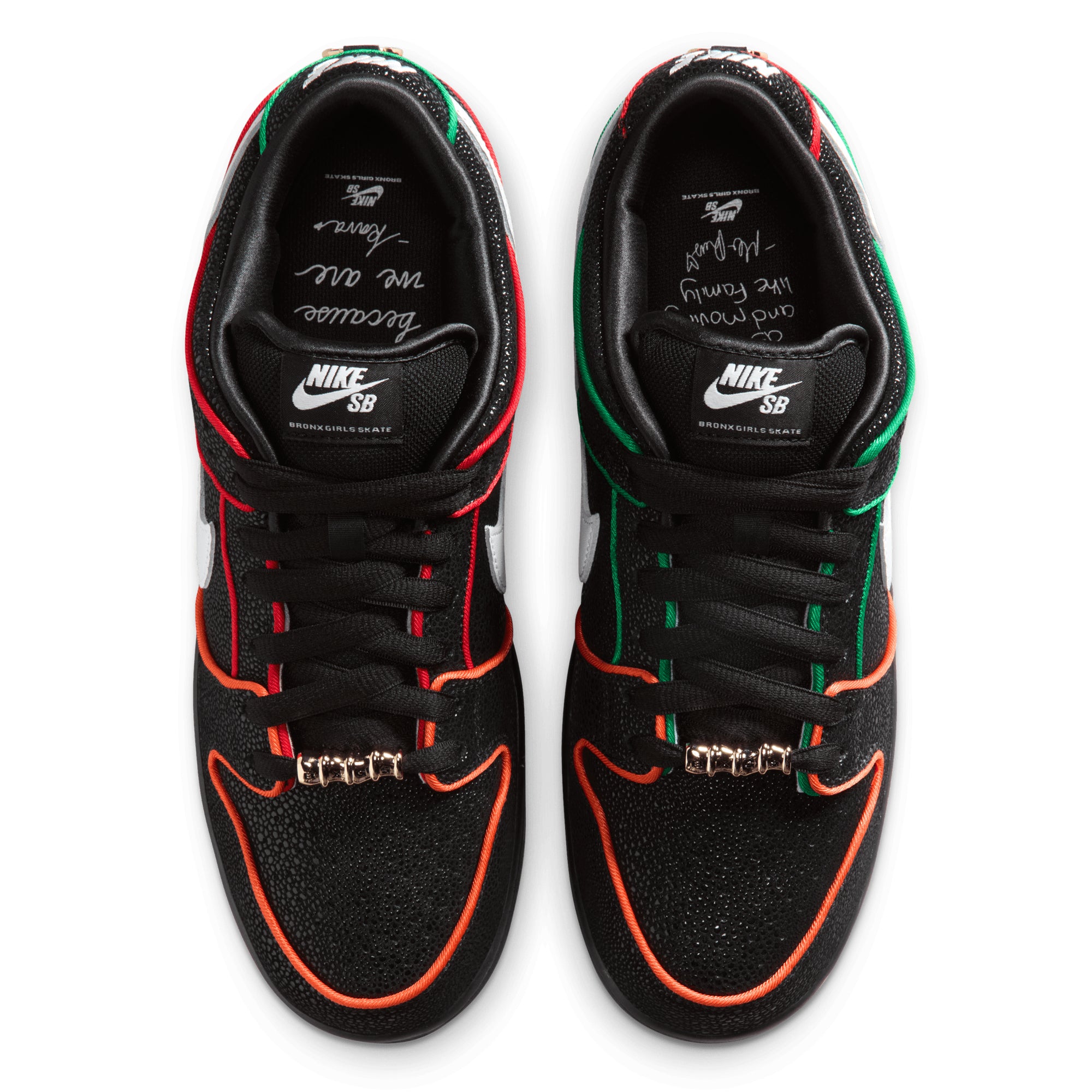 Nike SB Dunk Low Pro x Bronx Girls Skate - Black and Challenge Red