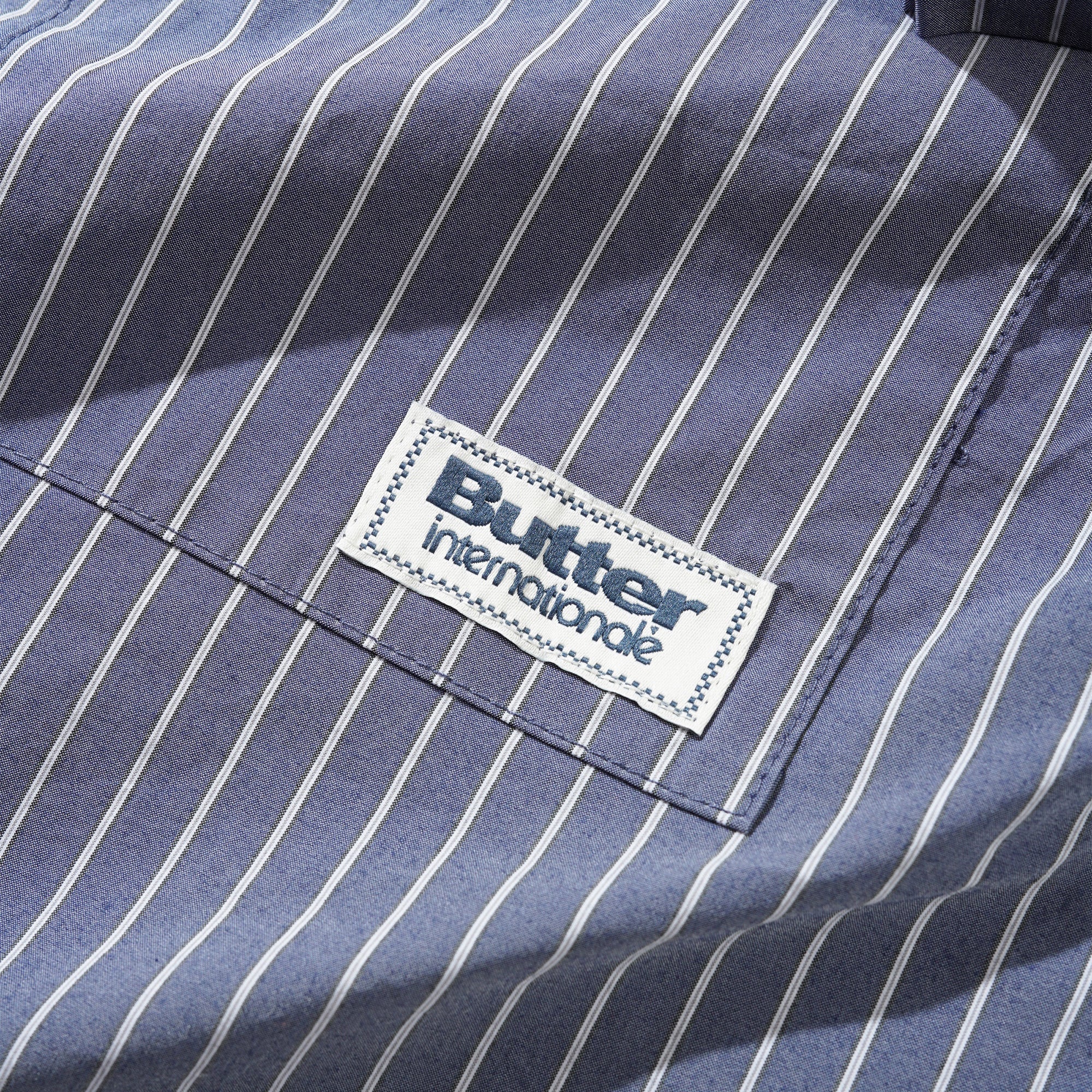 Butter Goods Vertical Stripe S/S Shirt - Stone Blue