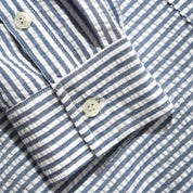 Butter Goods Seersucker Striped L/S Shirt - Navy