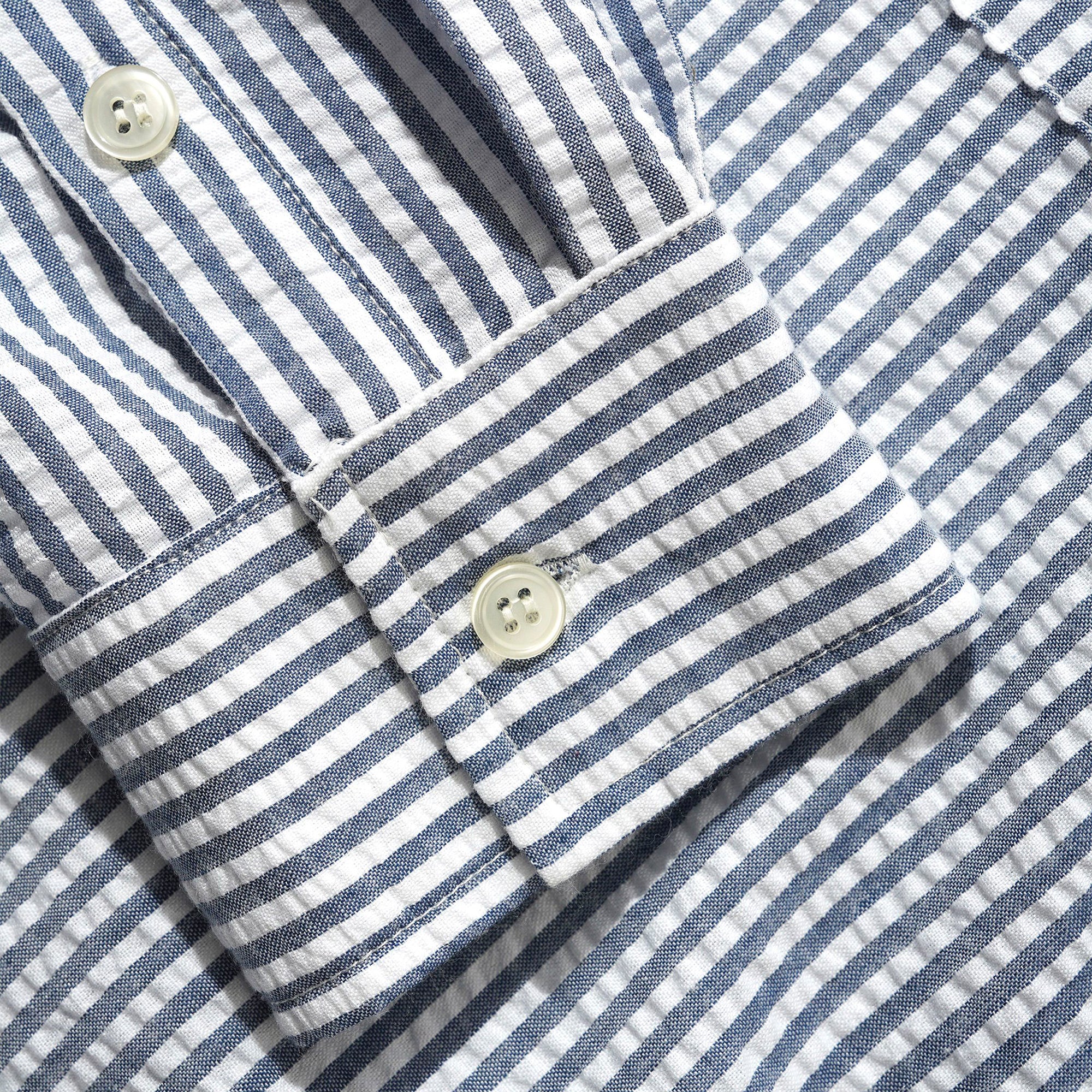Butter Goods Seersucker Striped L/S Shirt - Navy