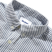 Butter Goods Seersucker Striped L/S Shirt - Navy