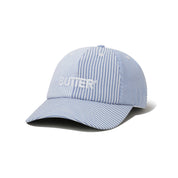 Butter Goods Rounded Logo 6 Panel Cap - French Blue Stripe