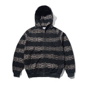 Butter Goods Faded Waffle Zip-Thru Hood - Washed Black