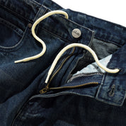 Butter Goods Distressed Big Denim Shorts - Washed Dark Blue