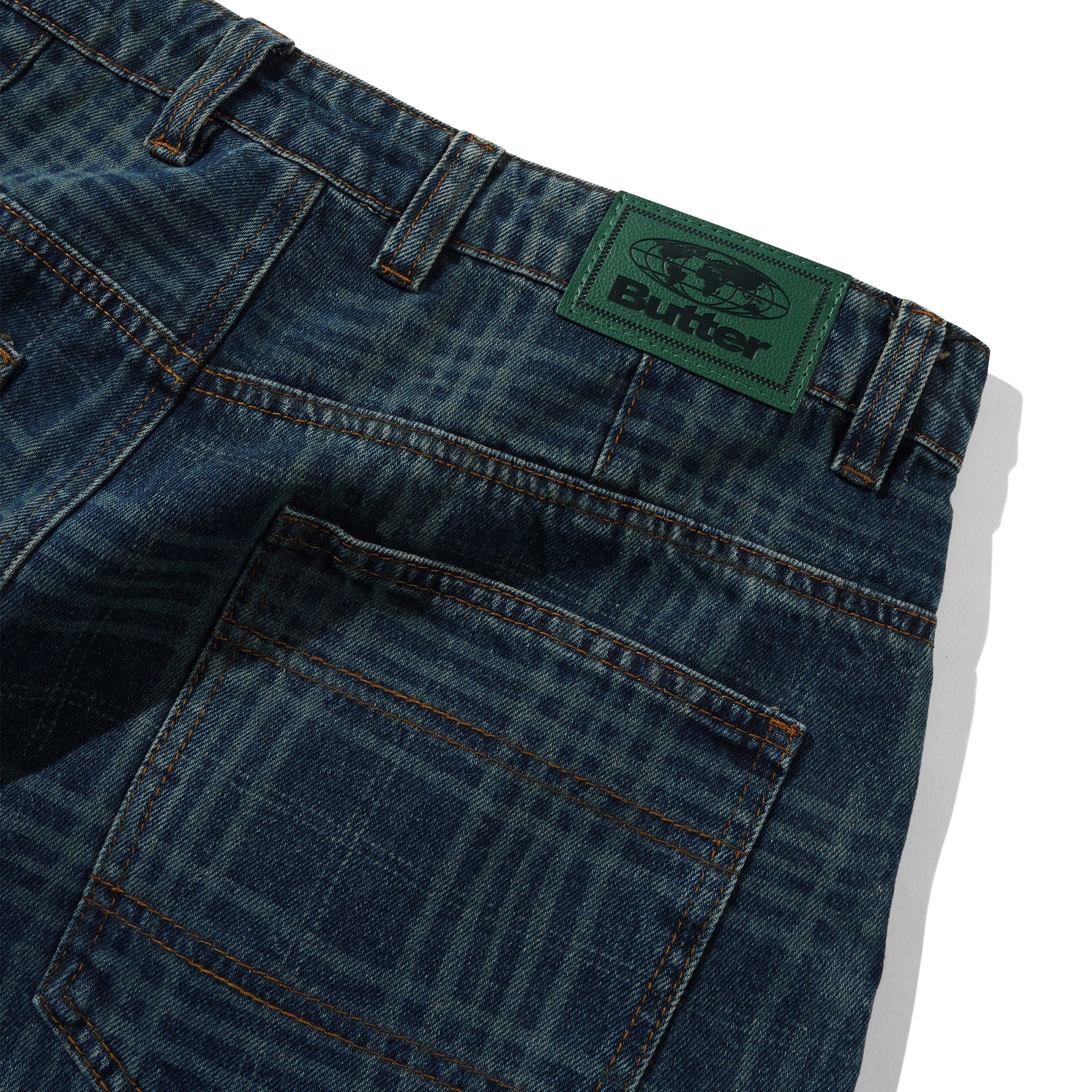 Butter Goods Burn Wide Cut Jeans - Dark Indigo Plaid