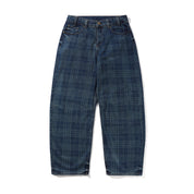 Butter Goods Burn Wide Cut Jeans - Dark Indigo Plaid