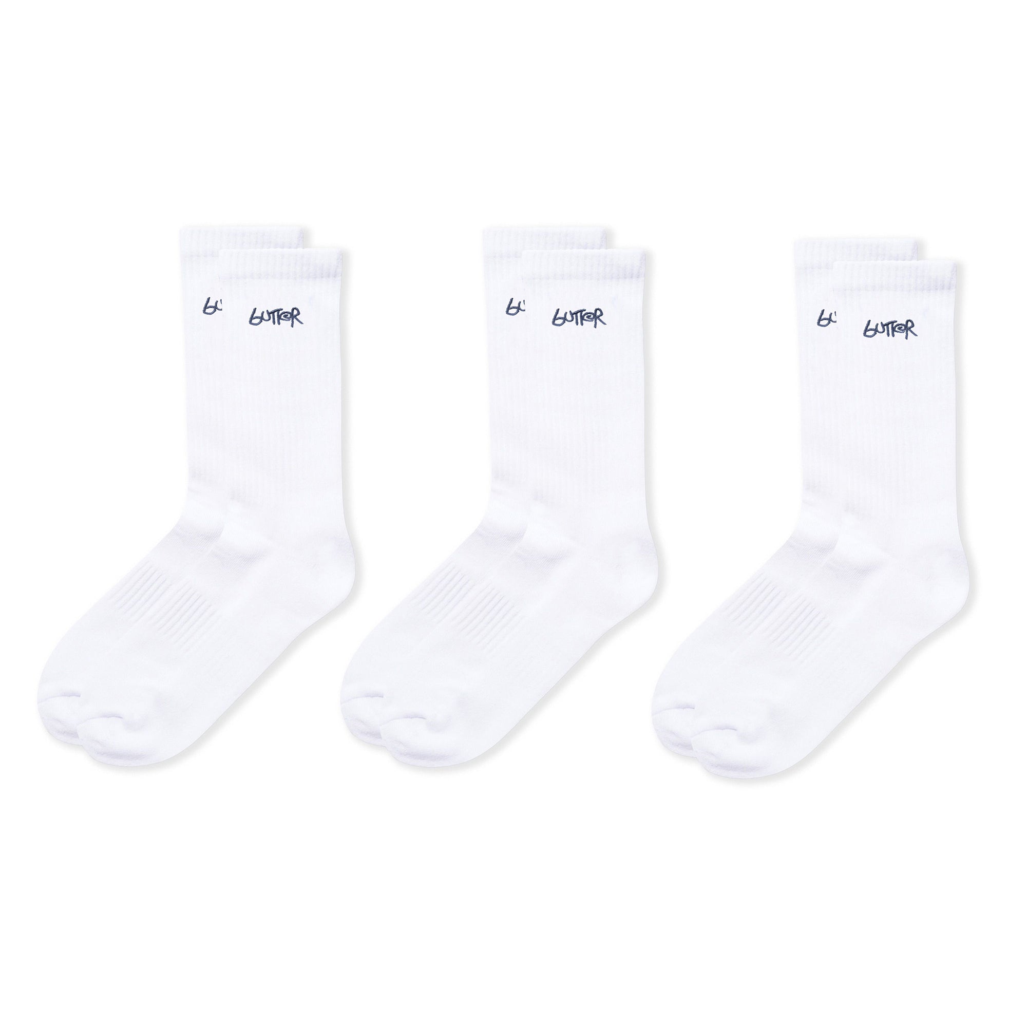 Butter Goods 3 Pack Socks - White