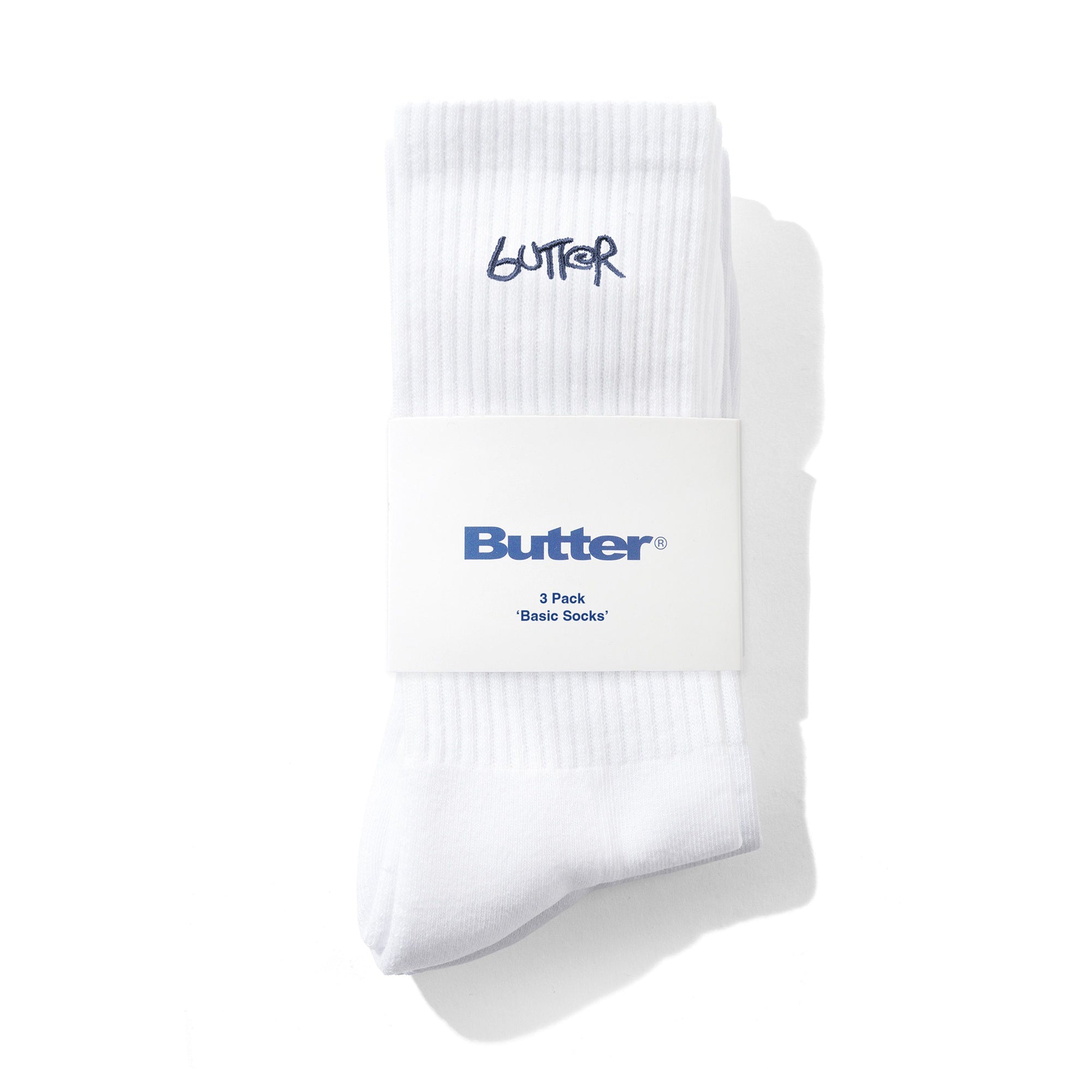 Butter Goods 3 Pack Socks - White