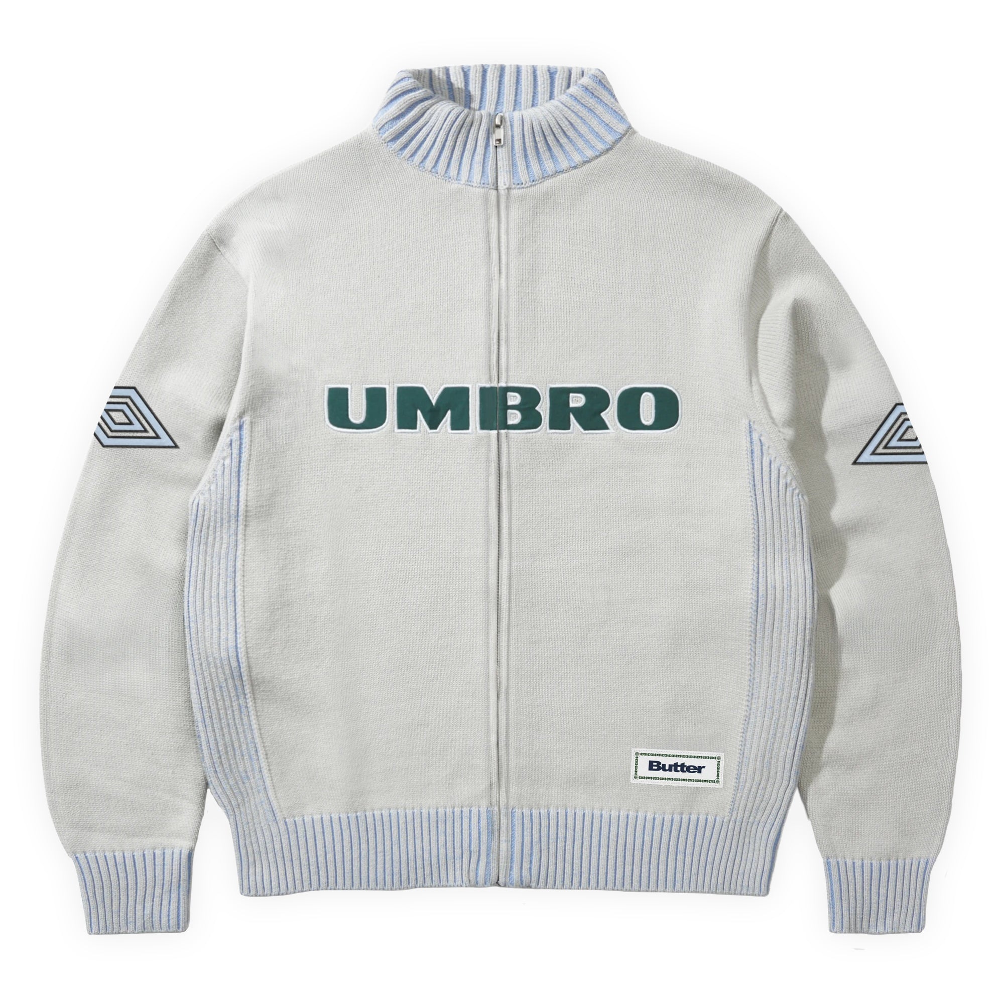 Butter Goods Diamond Zip-Thru Knit - Grey