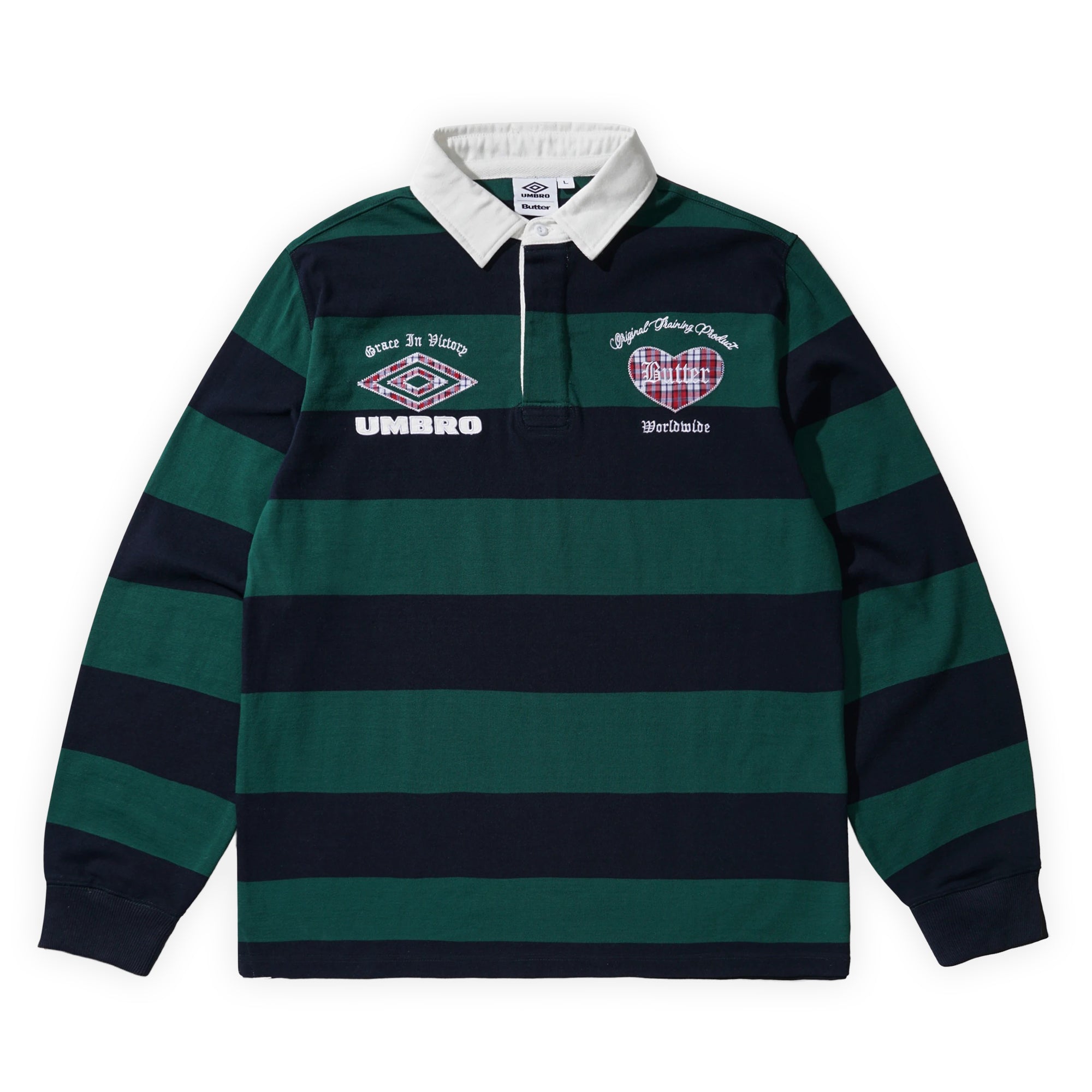 Butter Goods Victory Rugby Polo - Navy / Forest