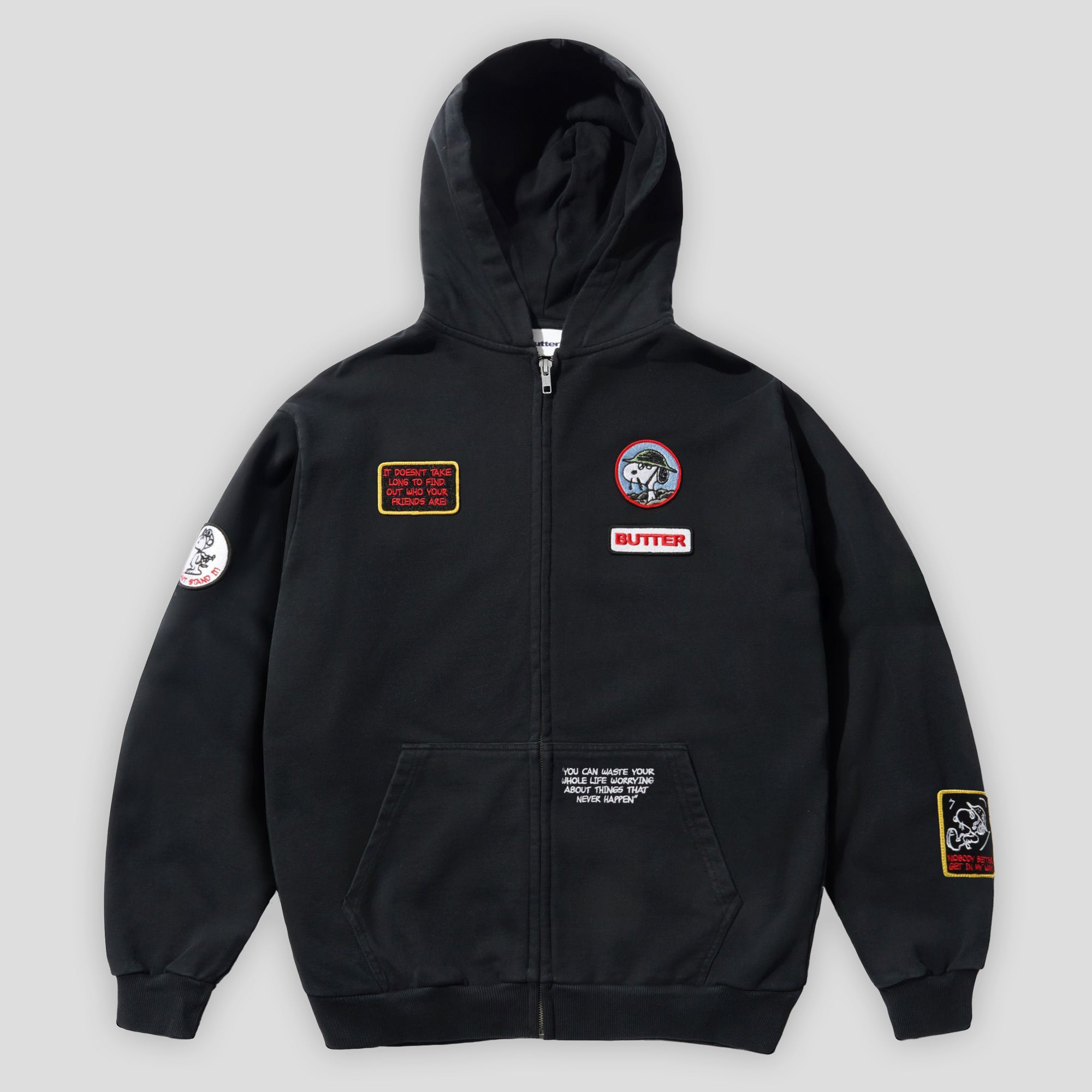 スケートボード always do what you should do zip up hood always up black zip up hoodie – always do what you should do