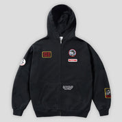 Butter Goods Patches Zip-Thru Hood - Washed Black