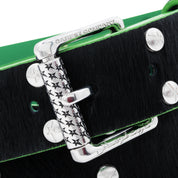 Carpet Company Ponyhair Studded Belt - Black