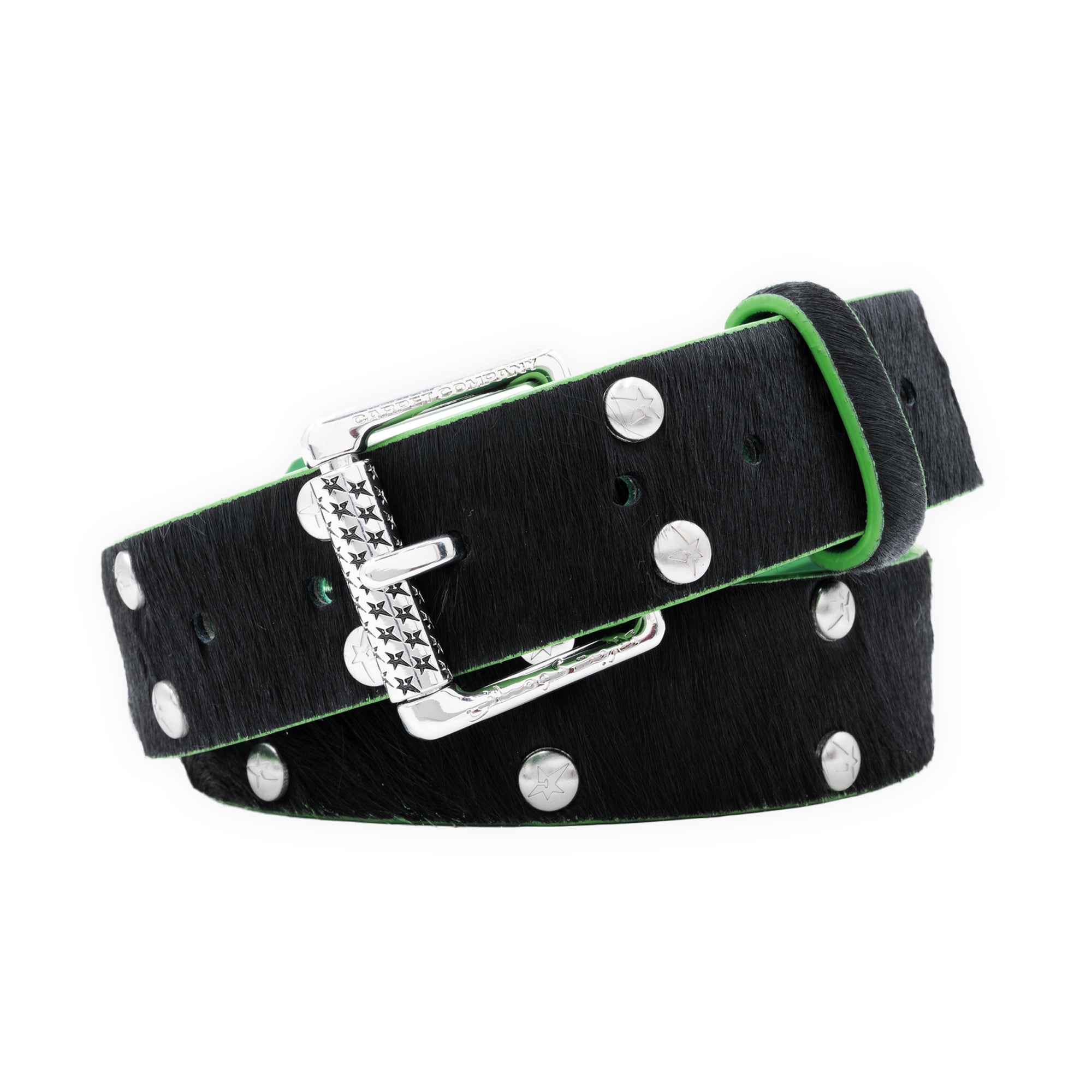 Carpet Company Ponyhair Studded Belt - Black