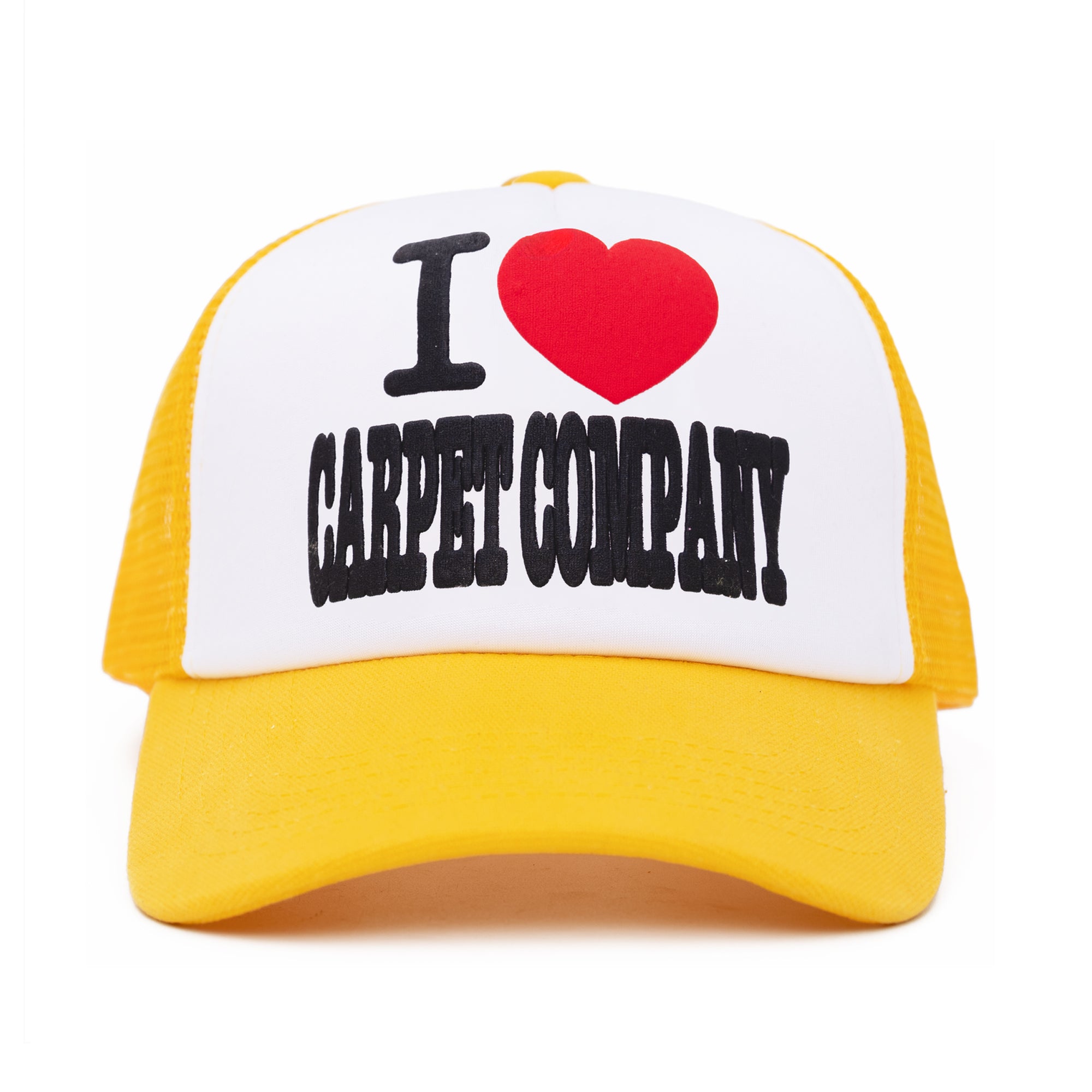 Carpet Company I Heart Carpet Trucker Hat - Yellow