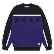 Come Sundown Burn Out Knit - Black / Blue