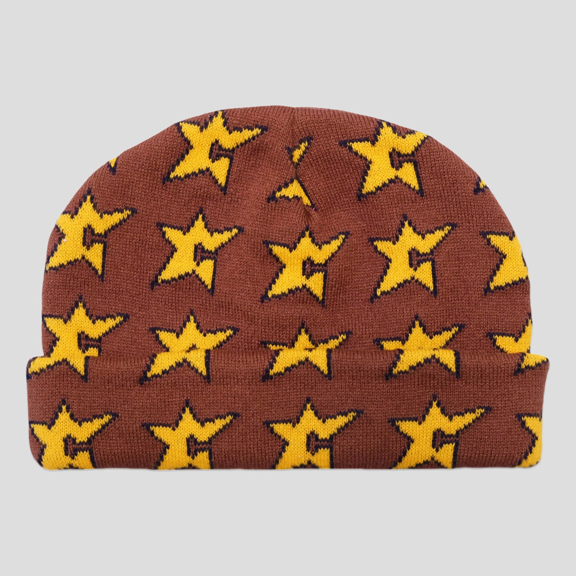 Carpet Company C Star Beanie - Brown / Orange