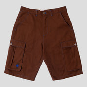 Hoddle Cargo Short - Chocolate / Blue Stitch