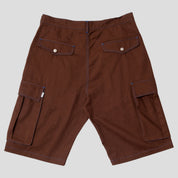 Hoddle Cargo Short - Chocolate / Blue Stitch