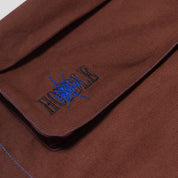 Hoddle Cargo Short - Chocolate / Blue Stitch